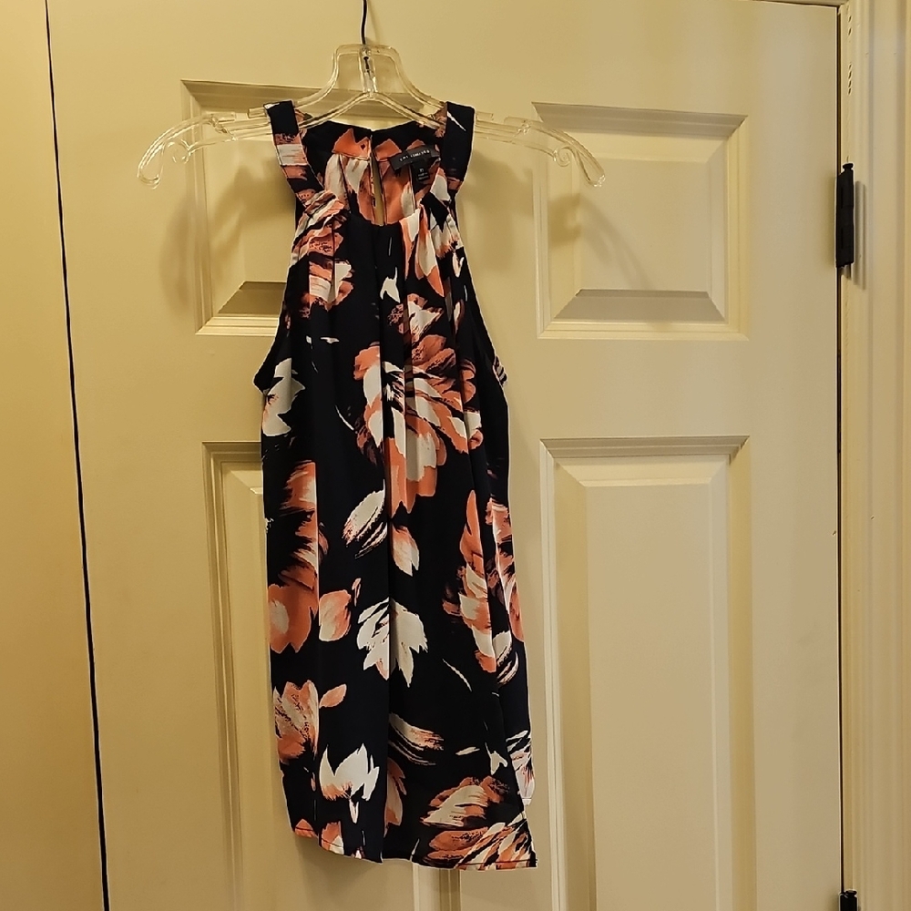 The Limited Pink and Navy Floral Top